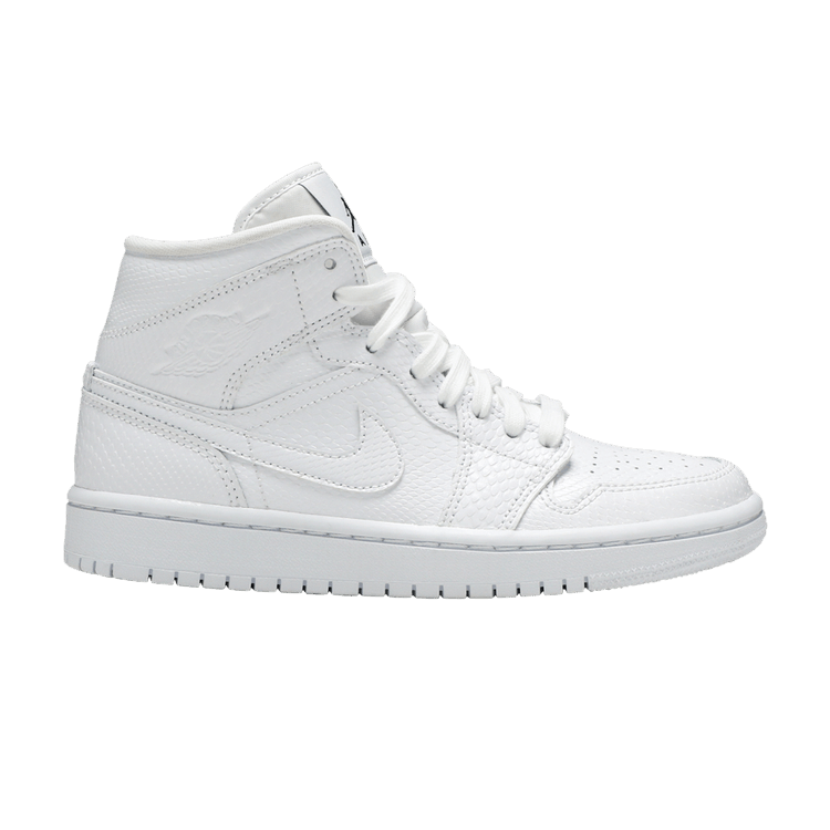 Jordan 1 Mid White Snakeskin